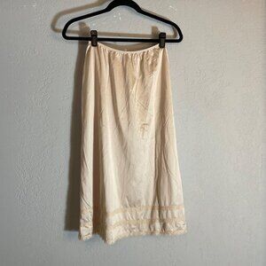VTG 80s Dixie Belle Light Pastel Pink Peach Midi Slip Coquettegirl Skirt Sz S